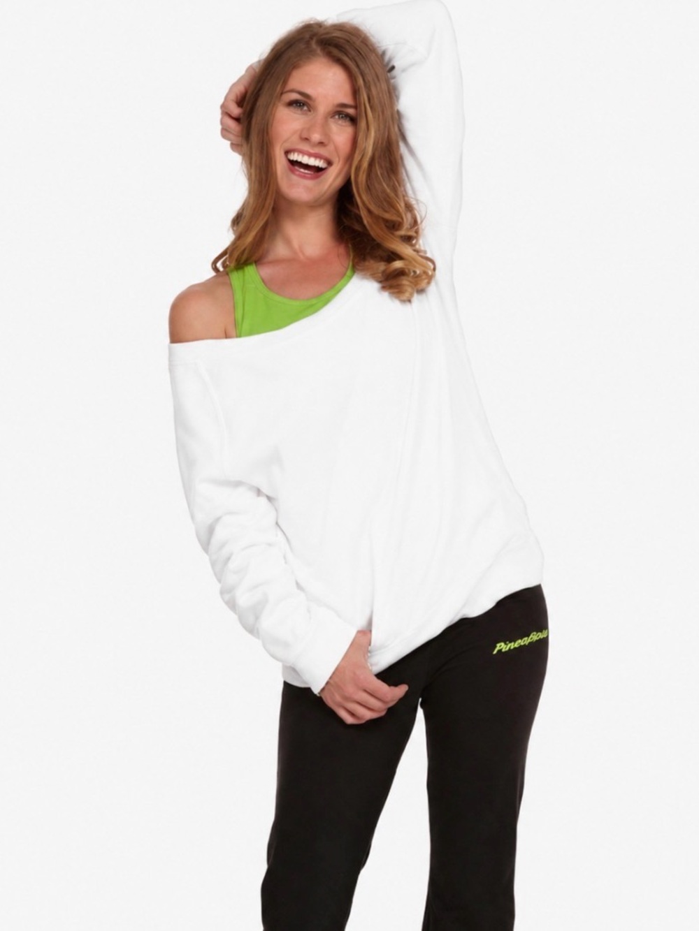 NWT Women’s Flashback Off Shoulder Fleece Crew White Sweater Multiple Sizes